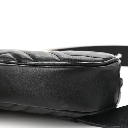 Gucci Calfskin Matelasse GG Marmont Belt Bag 85 34 Black 12 of 14