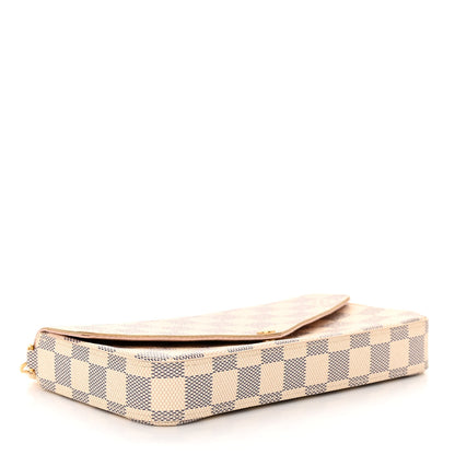 Louis Vuitton Damier Azur Pochette Felicie Chain Wallet Rose Ballerine 5 of 10