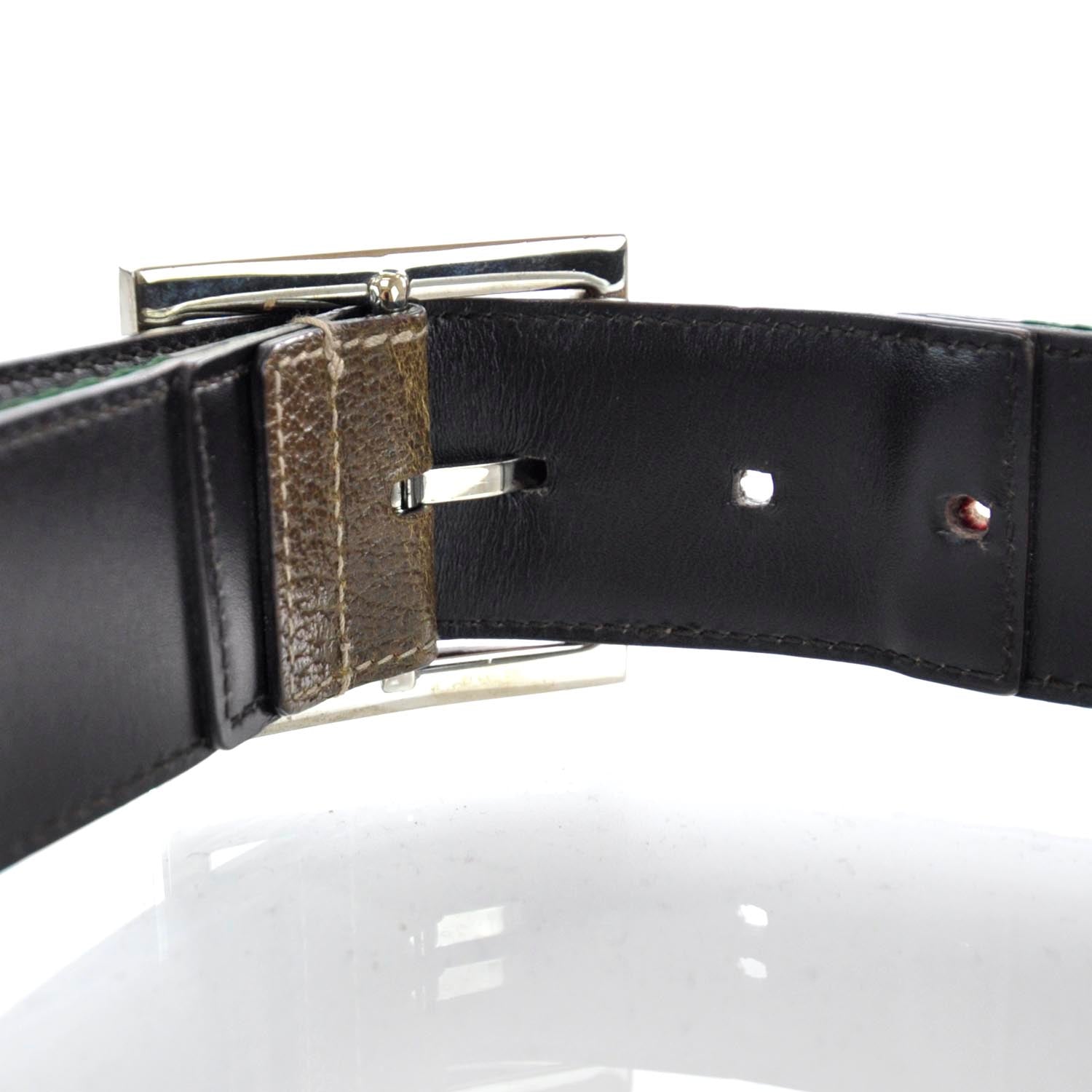 Gucci Leather Web Belt 85 34 3 of 5
