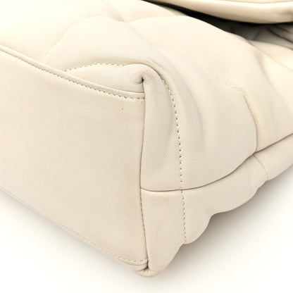 Saint Laurent Lambskin Quilted Small Loulou Puffer Monogram Chain Satchel Blanc Vintage 10 of 11
