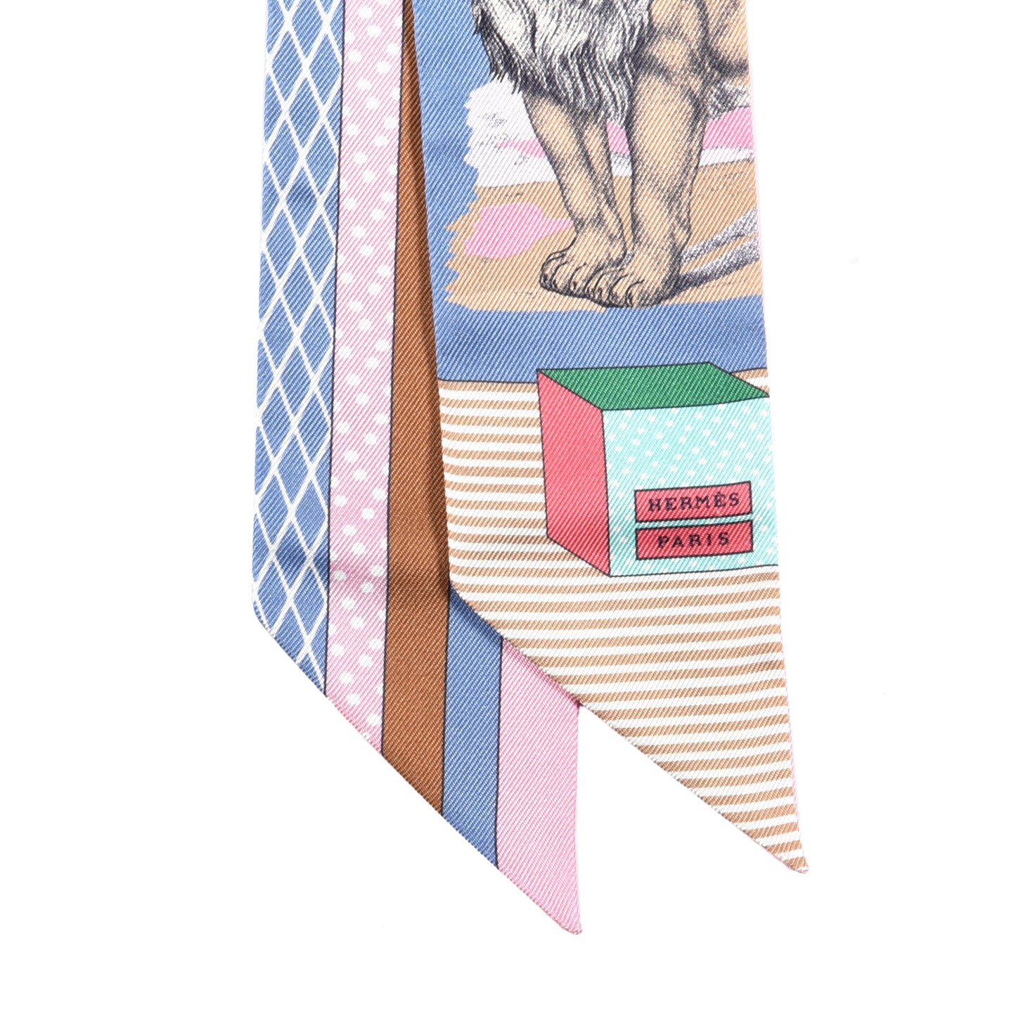 Silk Twilly Grand Theatre Nouveau Bleu Lavande Rose Vert