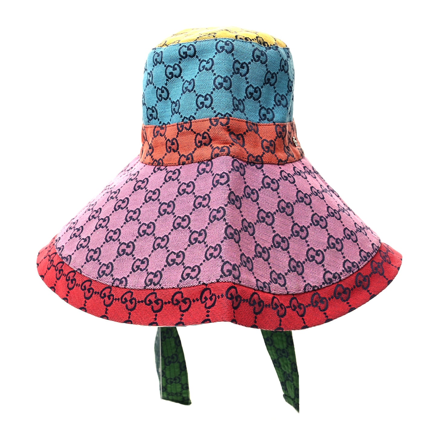 Monogram Multicolor Wide Brim Hat M Pink Multicolor