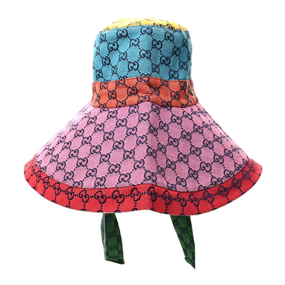 Gucci Monogram Multicolor Wide Brim Hat M Pink Multicolor 4 of 8