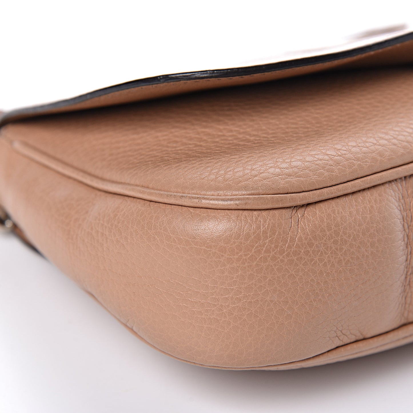 Pebbled Calfskin Medium Soho Flap Crossbody Camelia