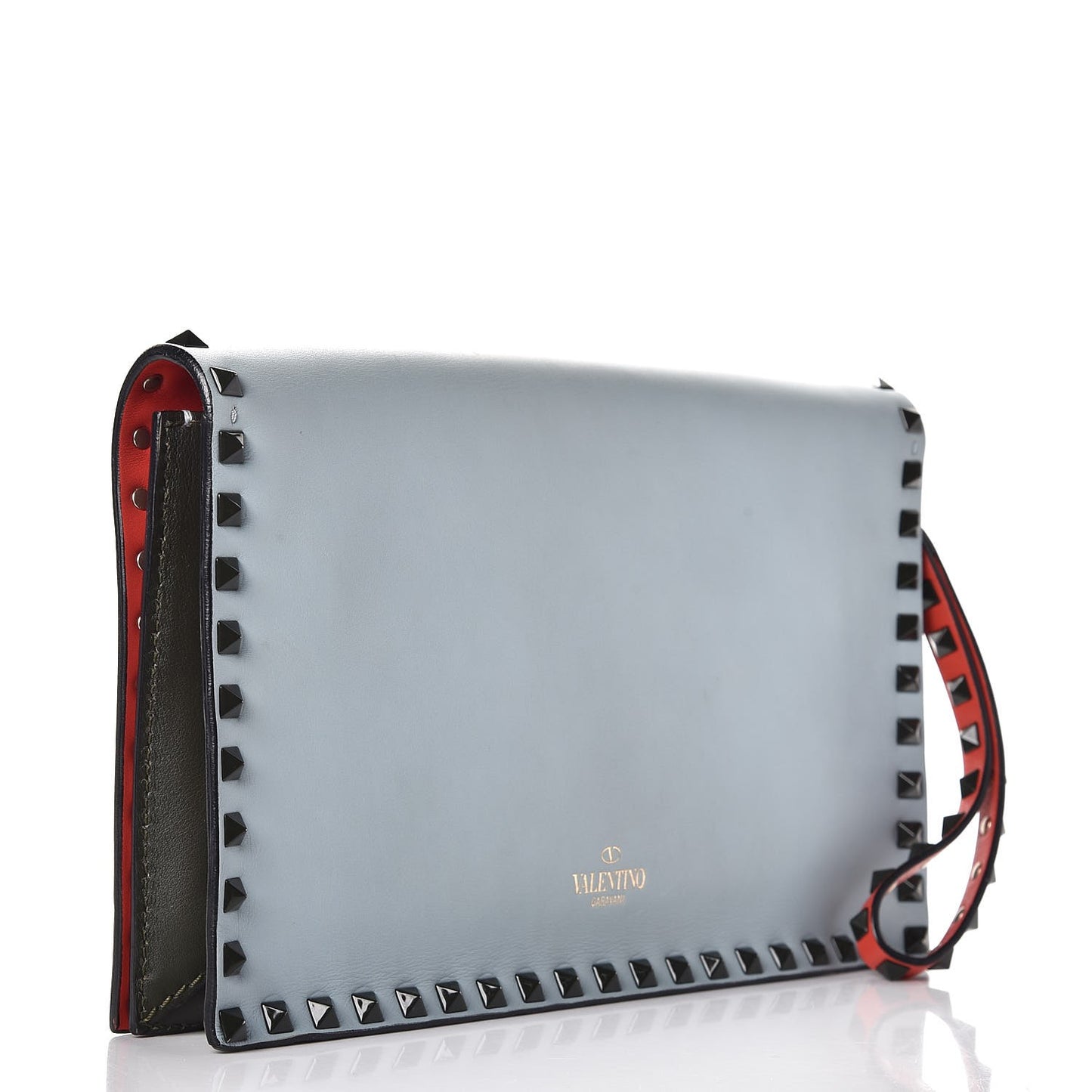 Nappa Rockstud Wristlet Clutch Multicolor