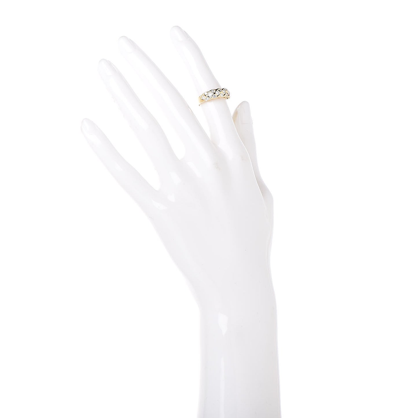 18K Yellow Gold Diamond Woven Band Ring 47 4.25