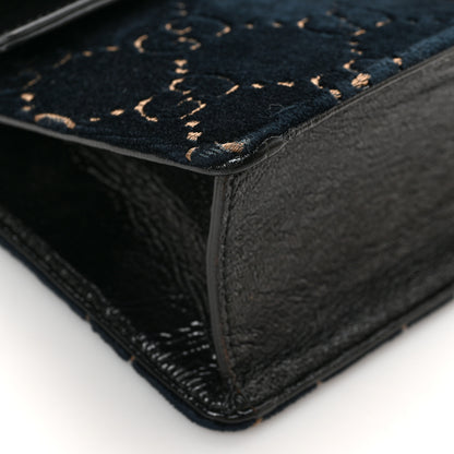 Gucci Velvet Skipper Crystal GG Monogram Small Dionysus Shoulder Bag Blue Beige Black 9 of 10