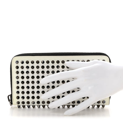 Christian Louboutin Calfskin Panettone Spiked Zip Around Wallet White 2 of 10