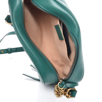 Gucci Calfskin Matelasse Small GG Marmont Chain Shoulder Bag Emerald Green 5 of 9