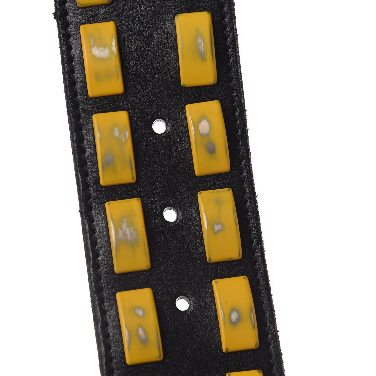 Gucci Metal Tiger Head Studded Belt 80 32 Yellow Black 8 of 8