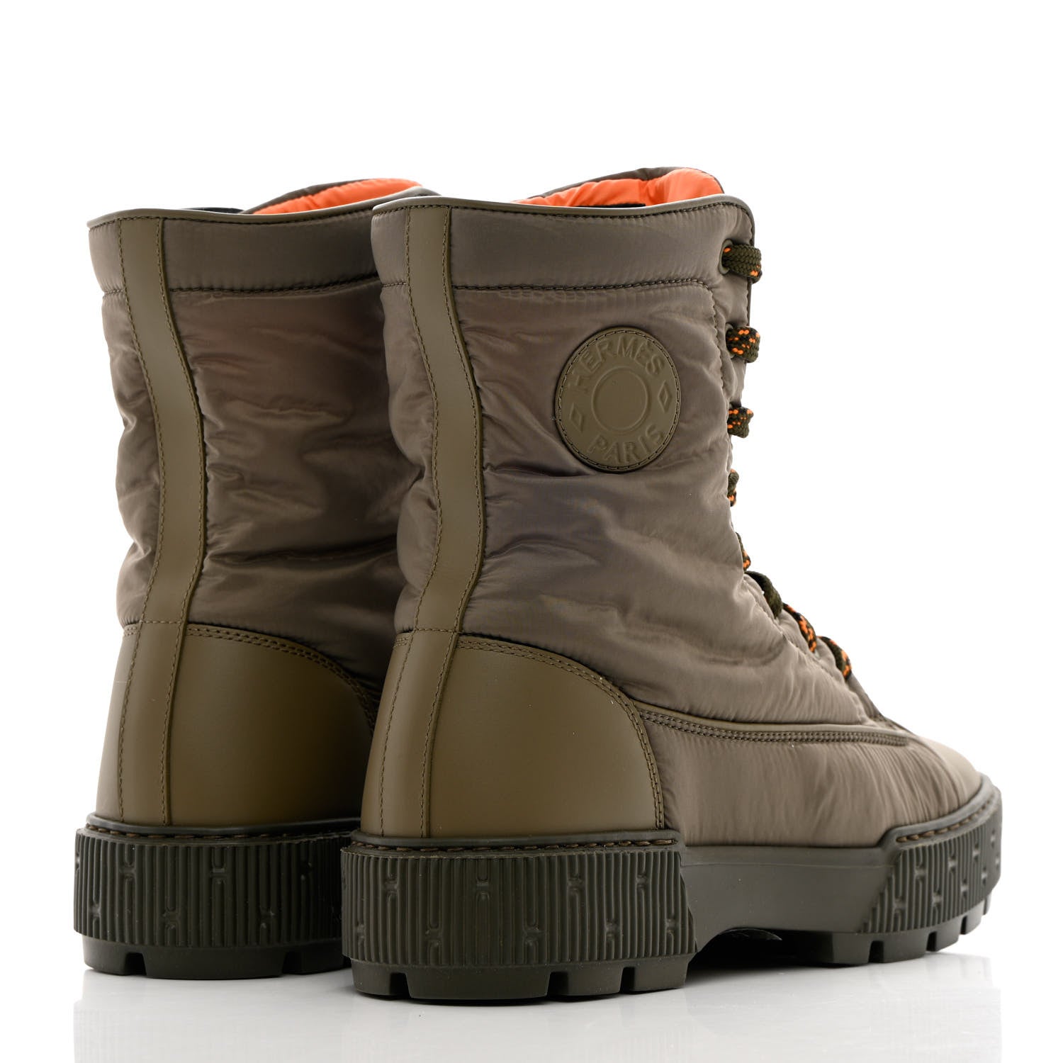 Hermes Calfskin Parachute Fresh Ankle Boots 37.5 Khaki 4 of 7