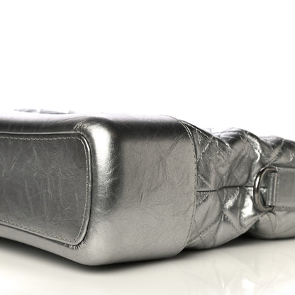 Chanel Metallic Lambskin Calfskin Quilted Medium Gabrielle Hobo Silver 13 of 14