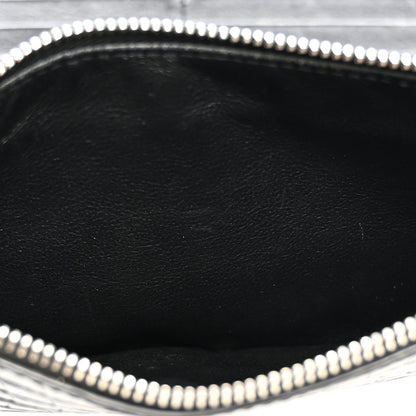 Saint Laurent Calfskin Crocodile Embossed Monogram Uptown Wallet Black 6 of 10