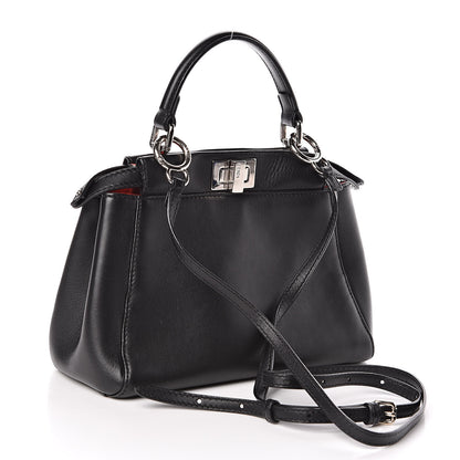 Fendi Nappa Karung Monster Eyes Mini Peekaboo Iconic Satchel Black Papavero 4 of 11