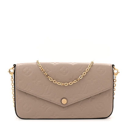 Louis Vuitton Empreinte Pochette Felicie Chain Wallet Tourterelle 1 of 11