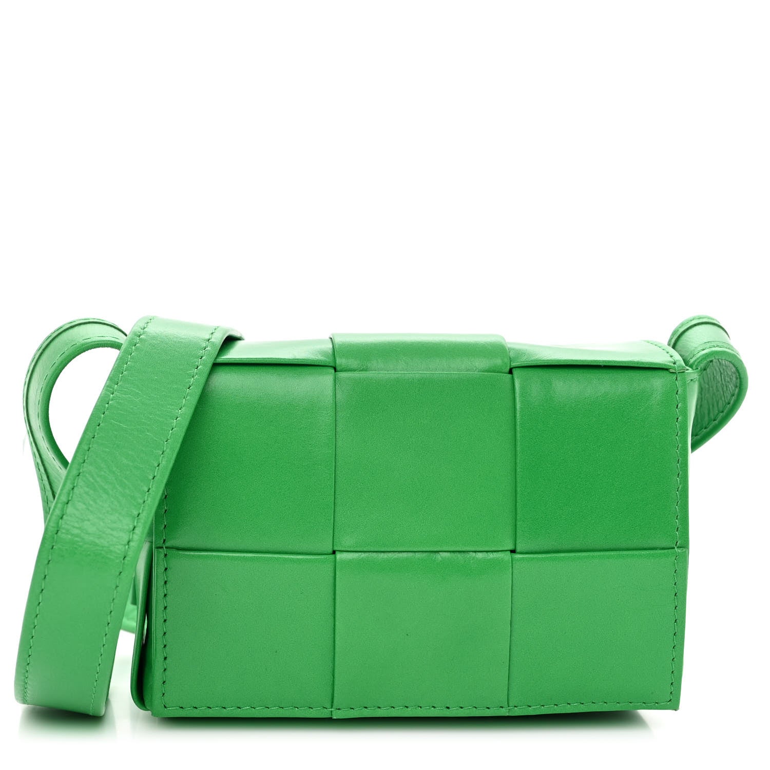 Bottega Veneta Crinkled Lambskin Maxi Intrecciato Extra Mini Cassette Crossbody Bag Parakeet 1 of 11