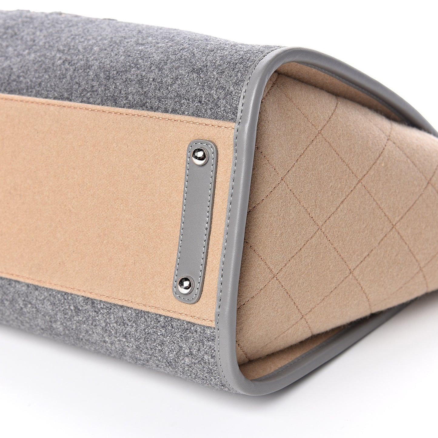 Wool Felt Large Deauville Tote Grey Beige