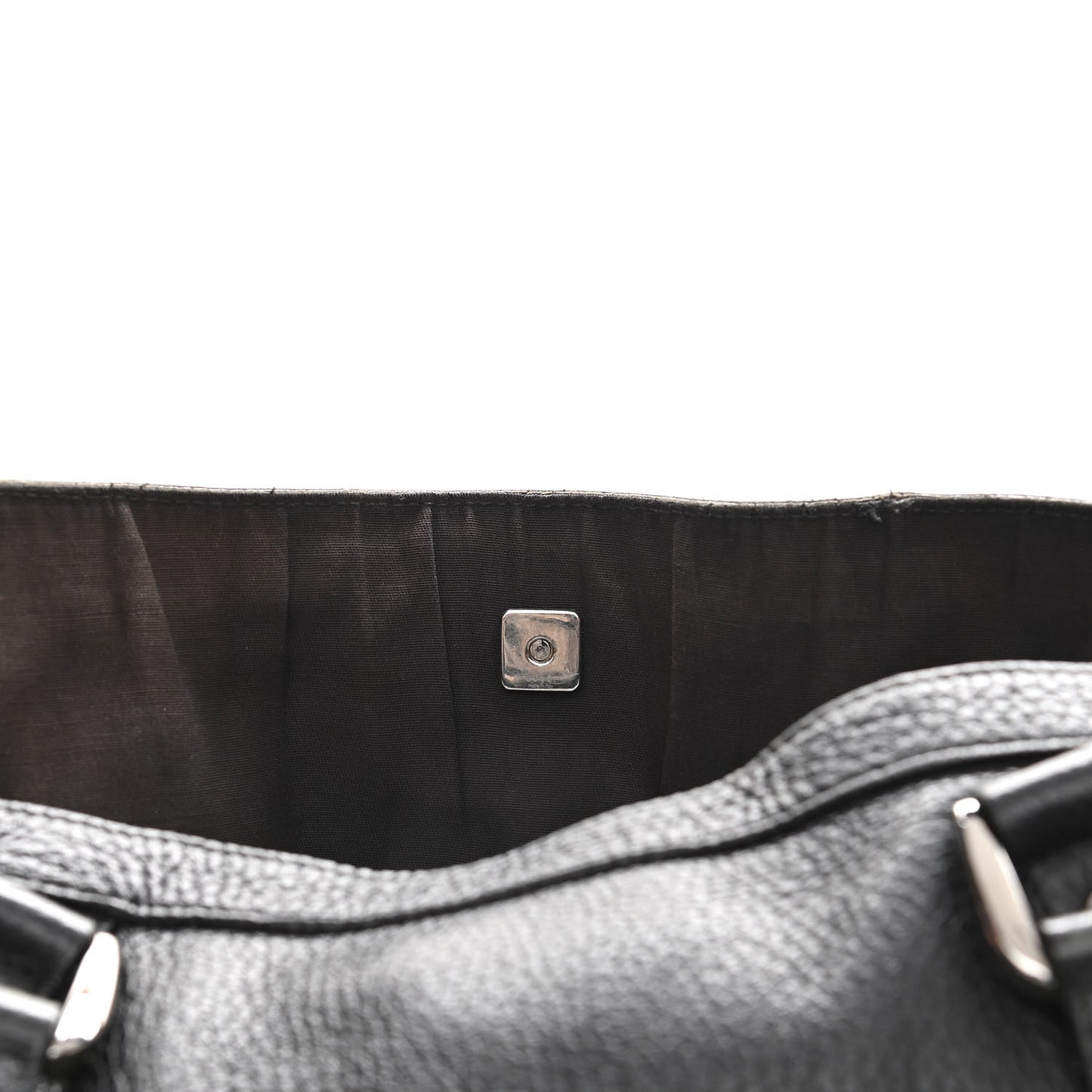 Pebbled Calfskin Medium Abbey Convertible Tote Black