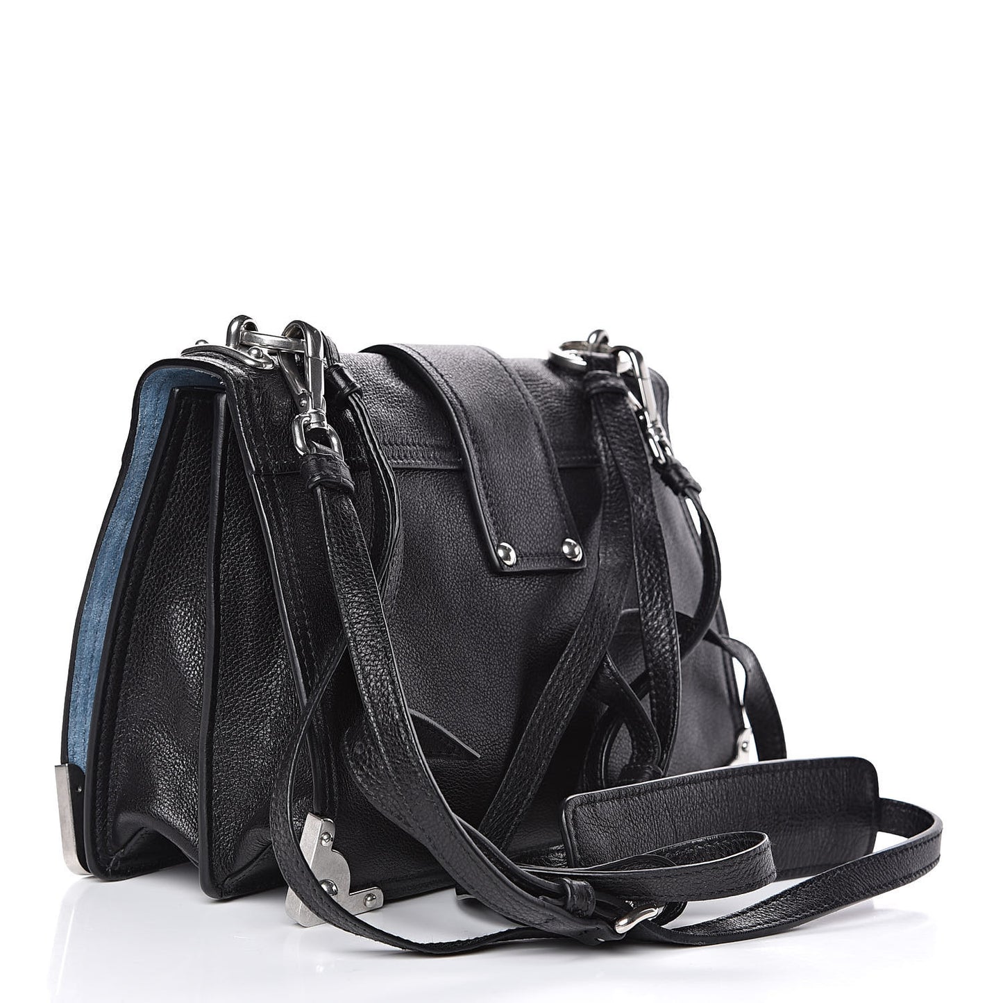Glace Calf Large Soft Cahier Bag Black Astrale
