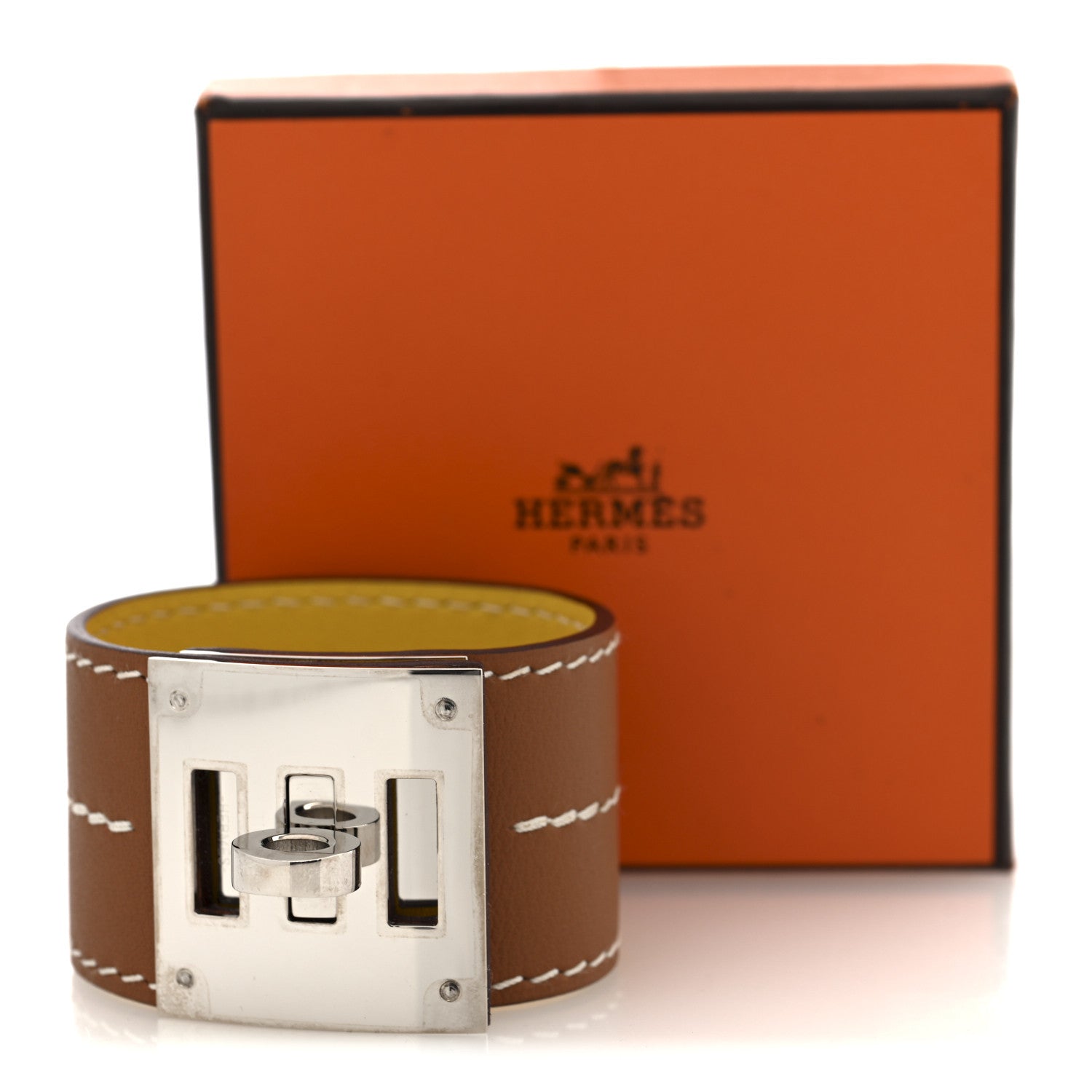 Hermes Swift Kelly Dog Bracelet T2 Gold Jaune Ambre 1856461