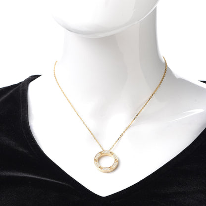Cartier 18K Yellow Gold Diamond LOVE Paved Necklace 2 of 8