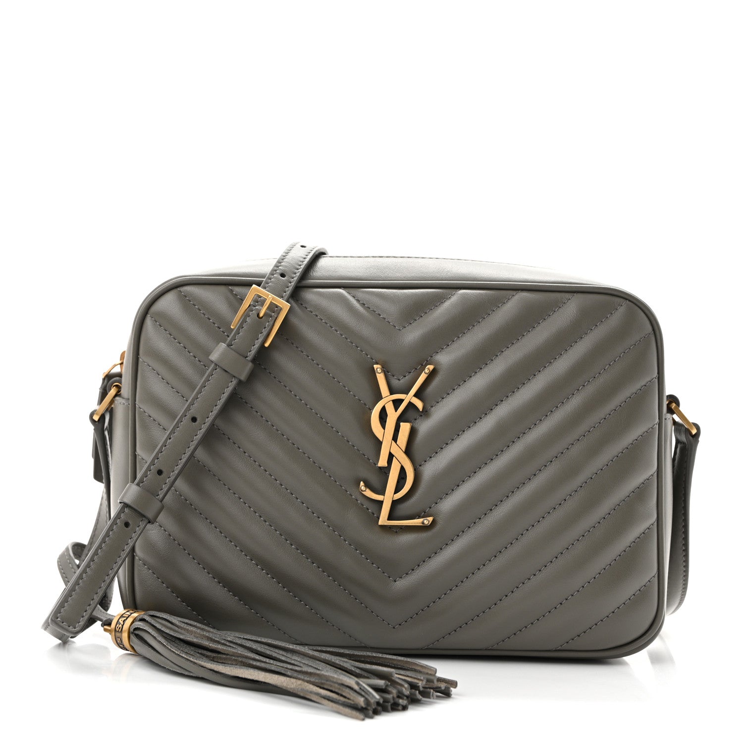 Saint Laurent Calfskin Matelasse Monogram Lou Camera Bag Dusty Grey 1 of 14