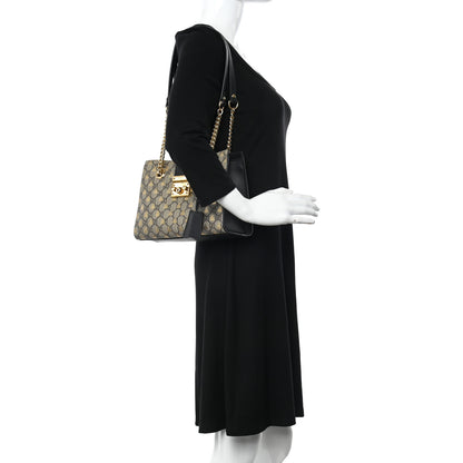 Gucci GG Supreme Monogram Bees Small Padlock Tote Beige Oro Black 2 of 11