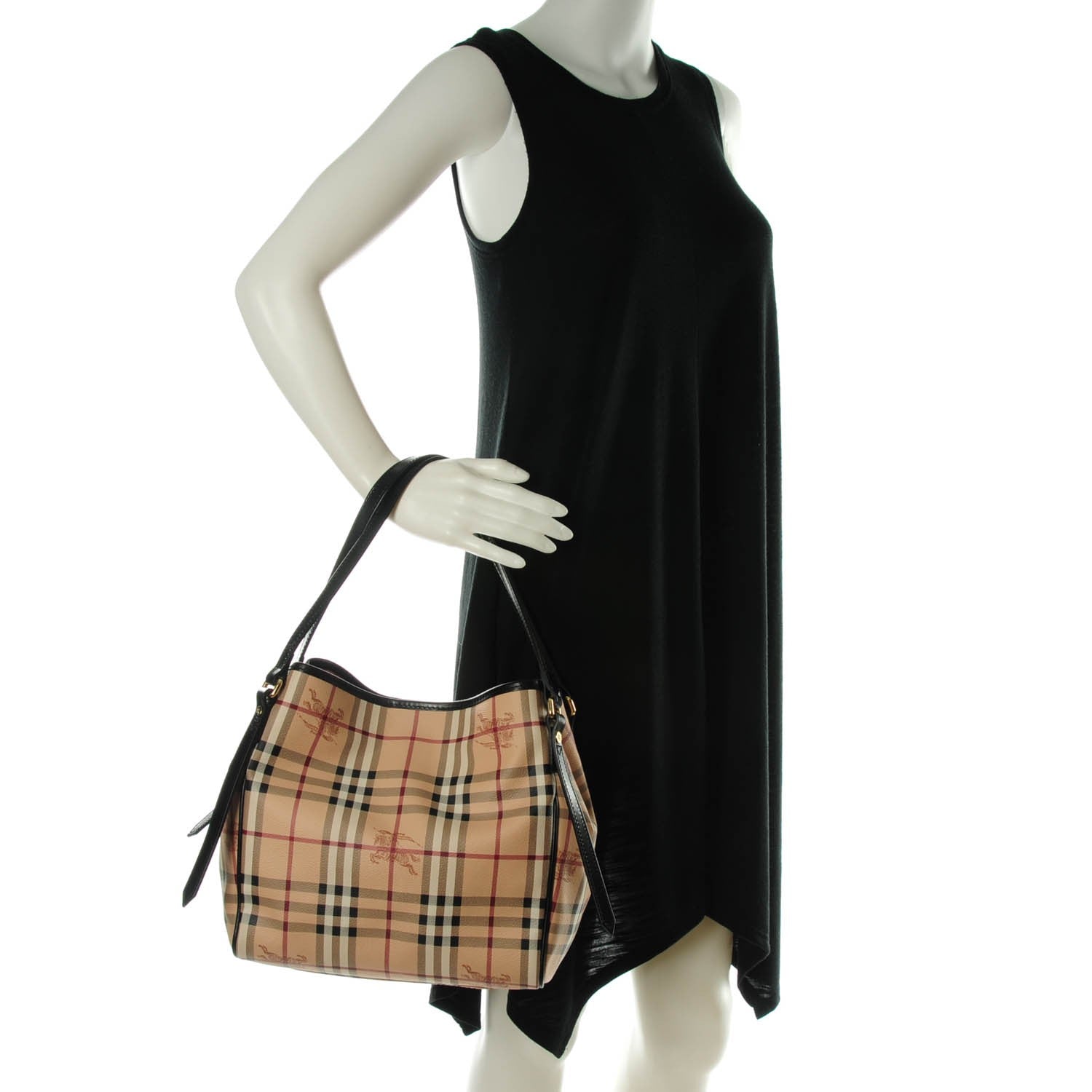 Burberry Haymarket Check Small Canterbury Tote Black 2 of 7