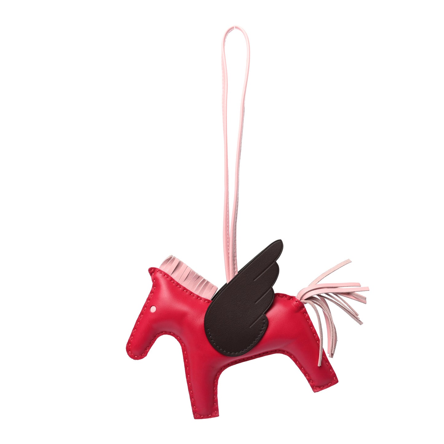 Milo Lambskin Grigri Rodeo Pegase Horse Bag Charm MM Framboise Rose Sakura Rouge Sellier