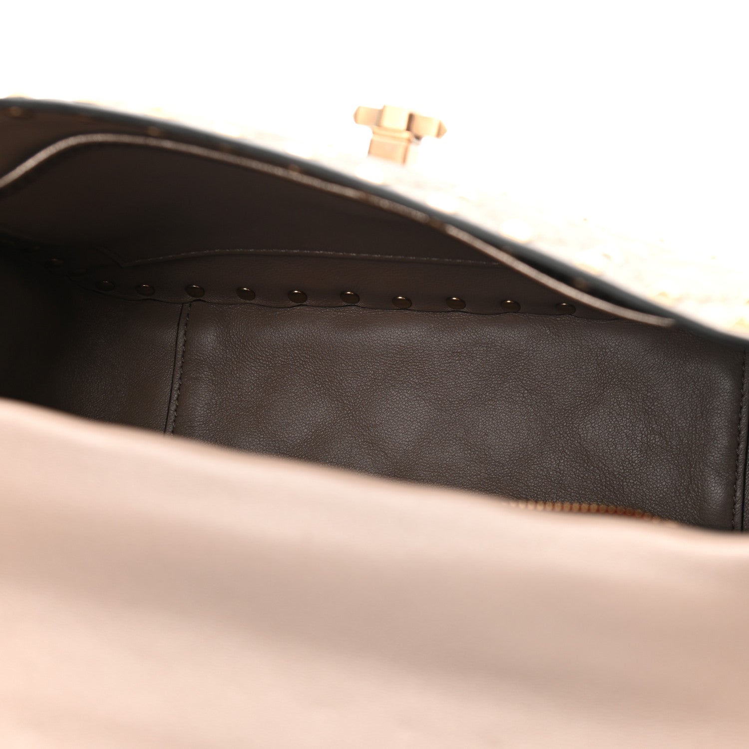 Valentino Garavani Metallic Lambskin Medium Rockstud Spike Shoulder Bag Sasso 4 of 8