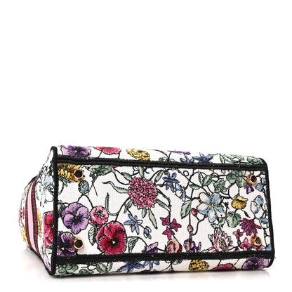 Christian Dior Canvas Florilegio Embroidered Medium Lady D-Lite White Multicolor 4 of 10