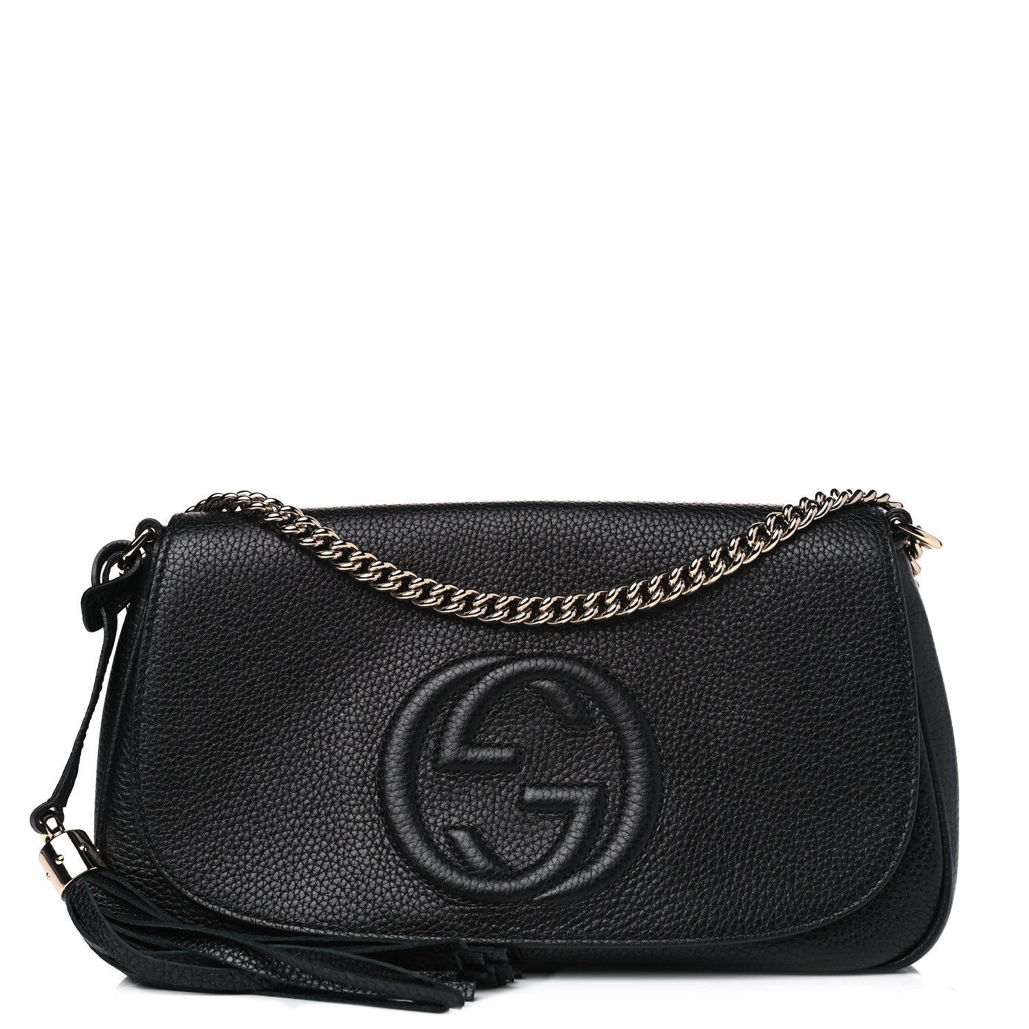 Gucci Pebbled Calfskin Medium Soho Flap Crossbody Black 1 of 5