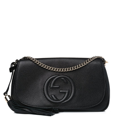 Gucci Pebbled Calfskin Medium Soho Flap Crossbody Black 1 of 5