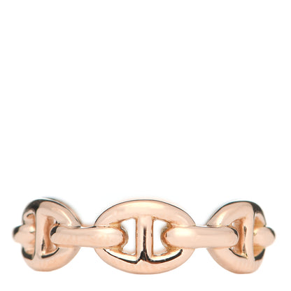Hermes 18K Rose Gold PM Chaine D'Ancre Enchainee Ring 53 6.25 1 of 6
