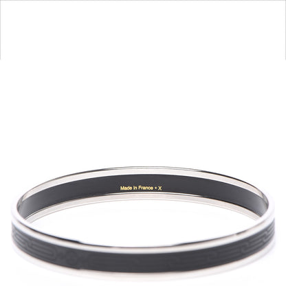 Hermes Enamel Printed Sellier Narrow Bracelet 65 Black 4 of 5