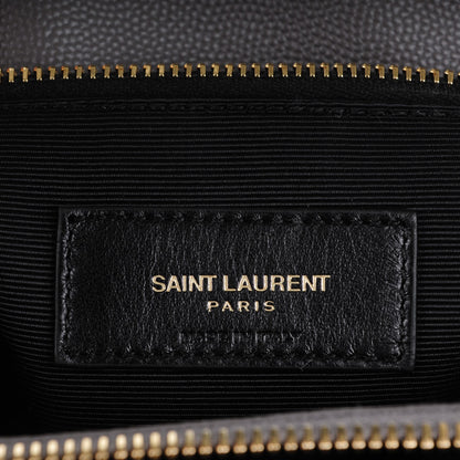 Saint Laurent Grain De Poudre Matelasse Chevron Monogram Shopping Bag Fog 6 of 7