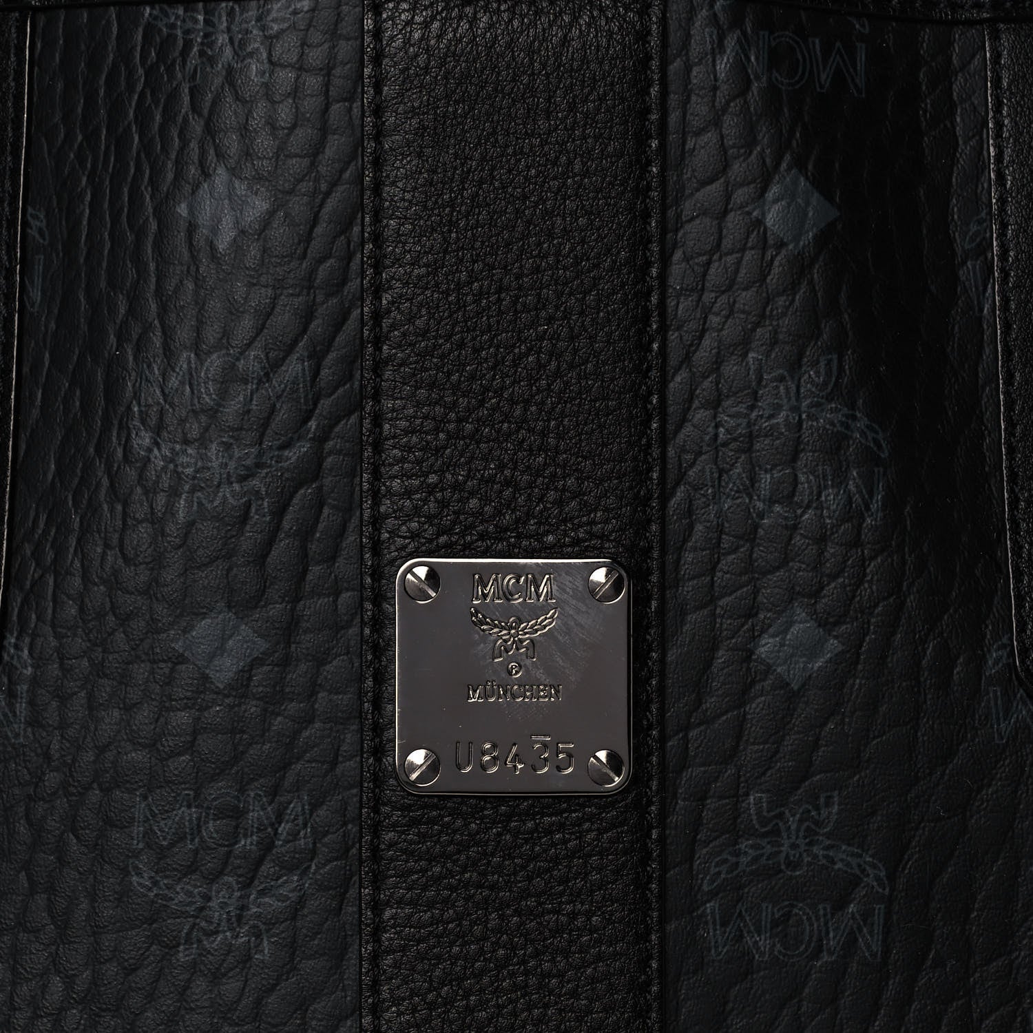MCM Visetos Medium Liz Reversible Shopper Tote Black 7 of 11