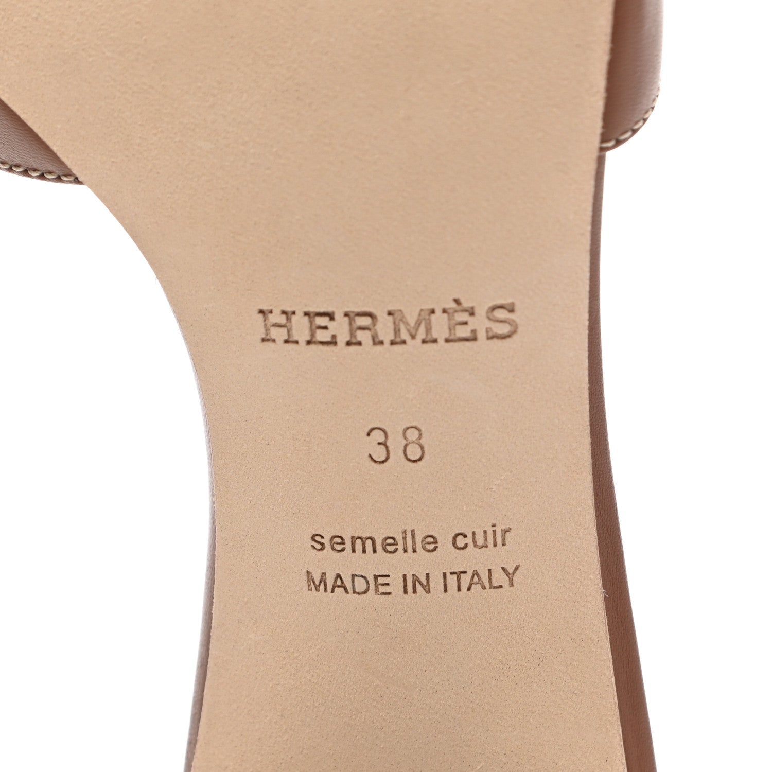 Hermes Calfskin Oasis Sandals 38 Gold 6 of 10