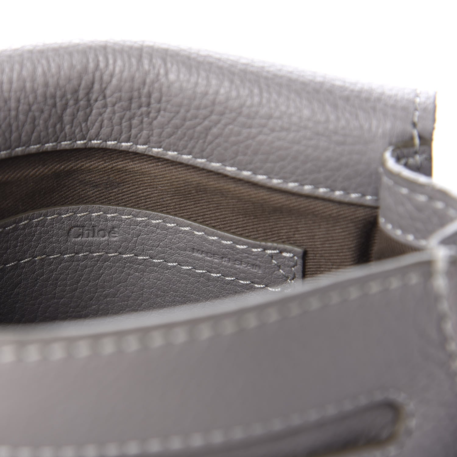 Chloe Calfskin Mini Marcie Round Crossbody Bag Cashmere Grey 9 of 13