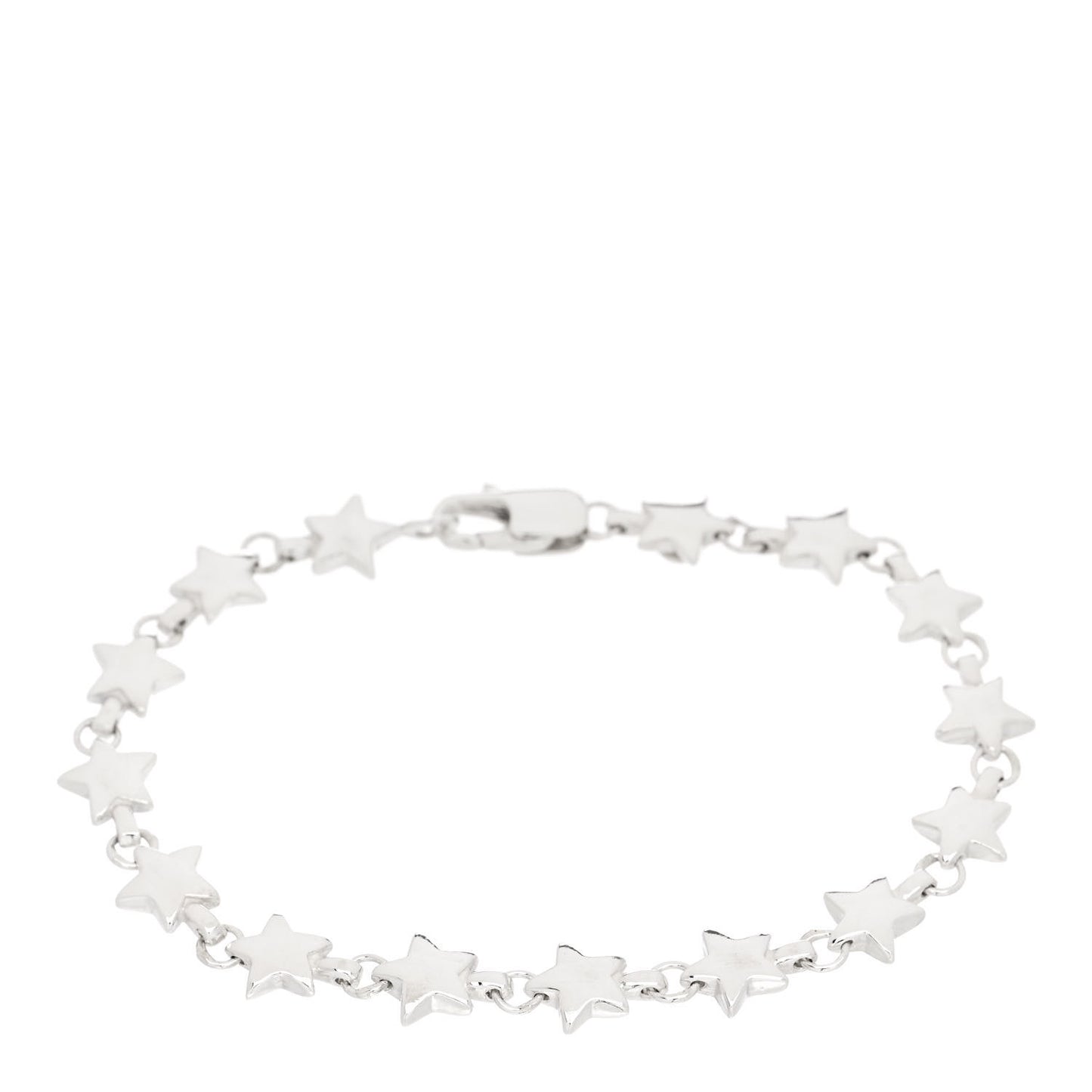 Sterling Silver Chain of Stars Bracelet