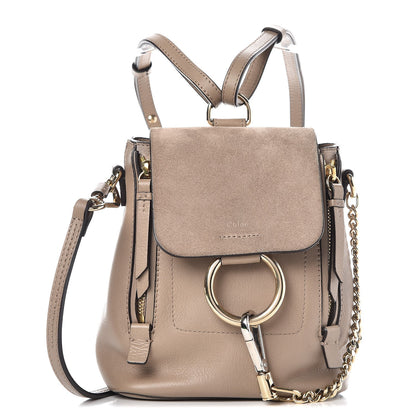 Chloe Suede Calfskin Mini Faye Backpack Motty Grey 1 of 7