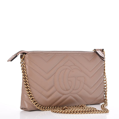Gucci Calfskin Matelasse Mini GG Marmont Chain Bag Porcelain Rose 3 of 8