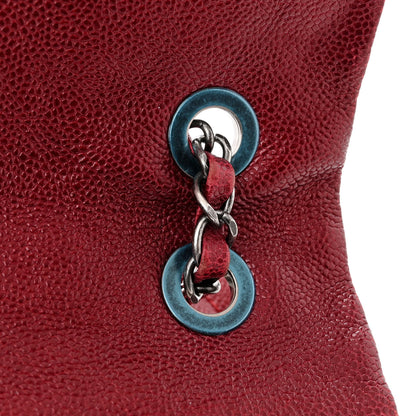 Chanel Iridescent Caviar Quilted Large Chic Flap Red 13 of 14