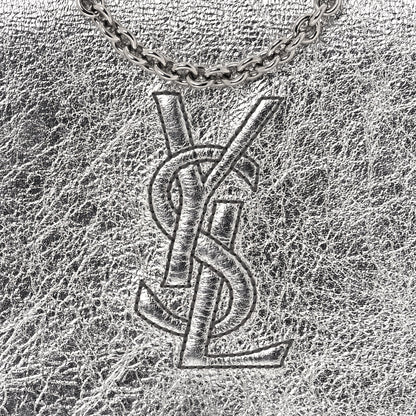Saint Laurent Metallic Crinkled Calfskin Belle de Jour Chain Clutch Silver 9 of 14