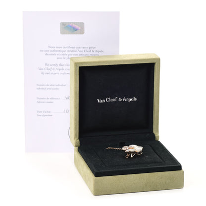 Van Cleef & Arpels 18K Rose Gold Diamond Mother of Pearl Medium Cosmos Clip Pendant Necklace 8 of 8