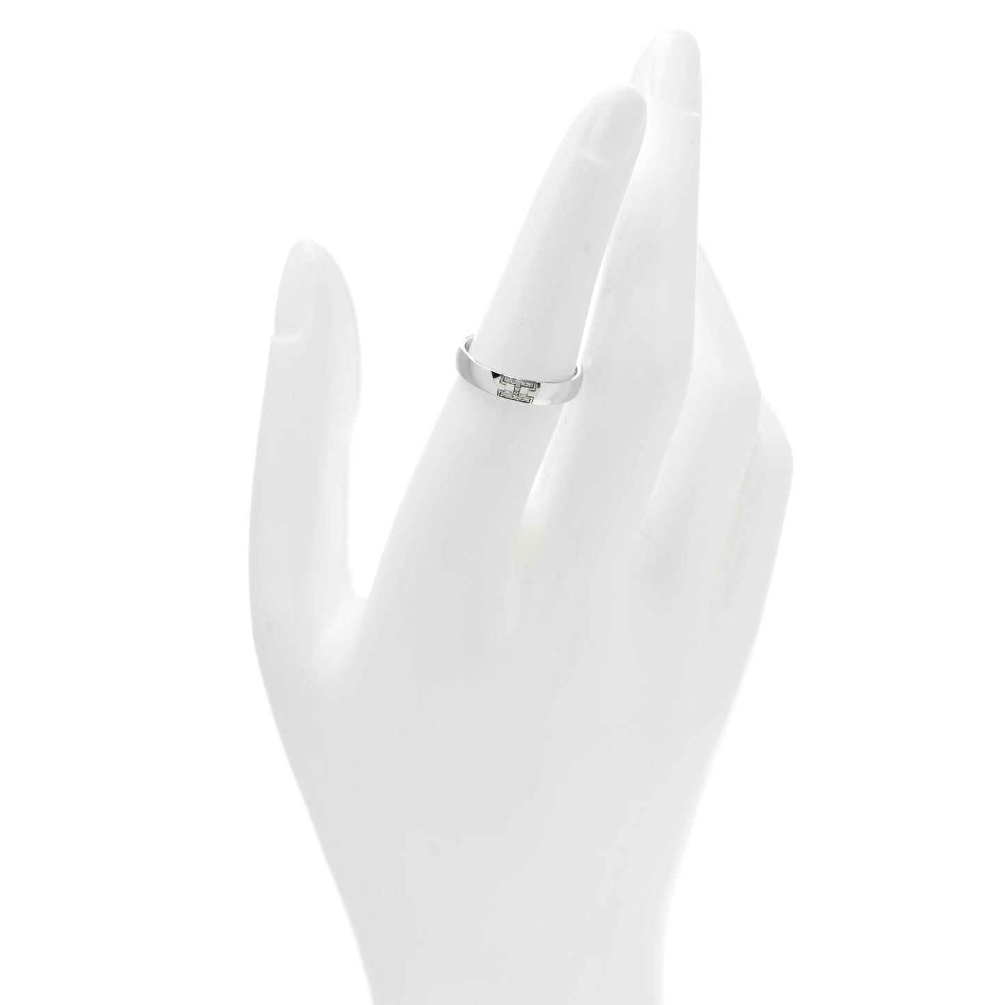 18K White Gold Diamond Ever Herakles Wedding Band Ring 53 6.25