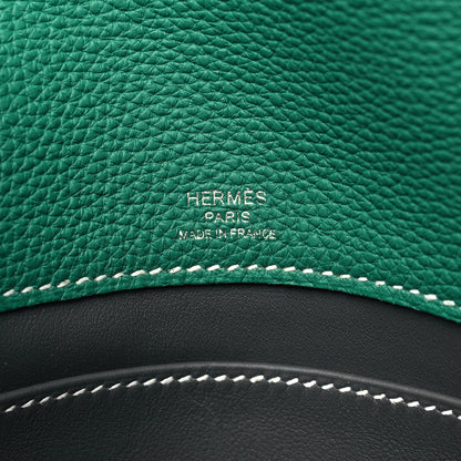 Hermes Togo Sac A Depeches 21 Messenger Bag Gris Misty Vert Vertigo Jaune Poussin 6 of 9