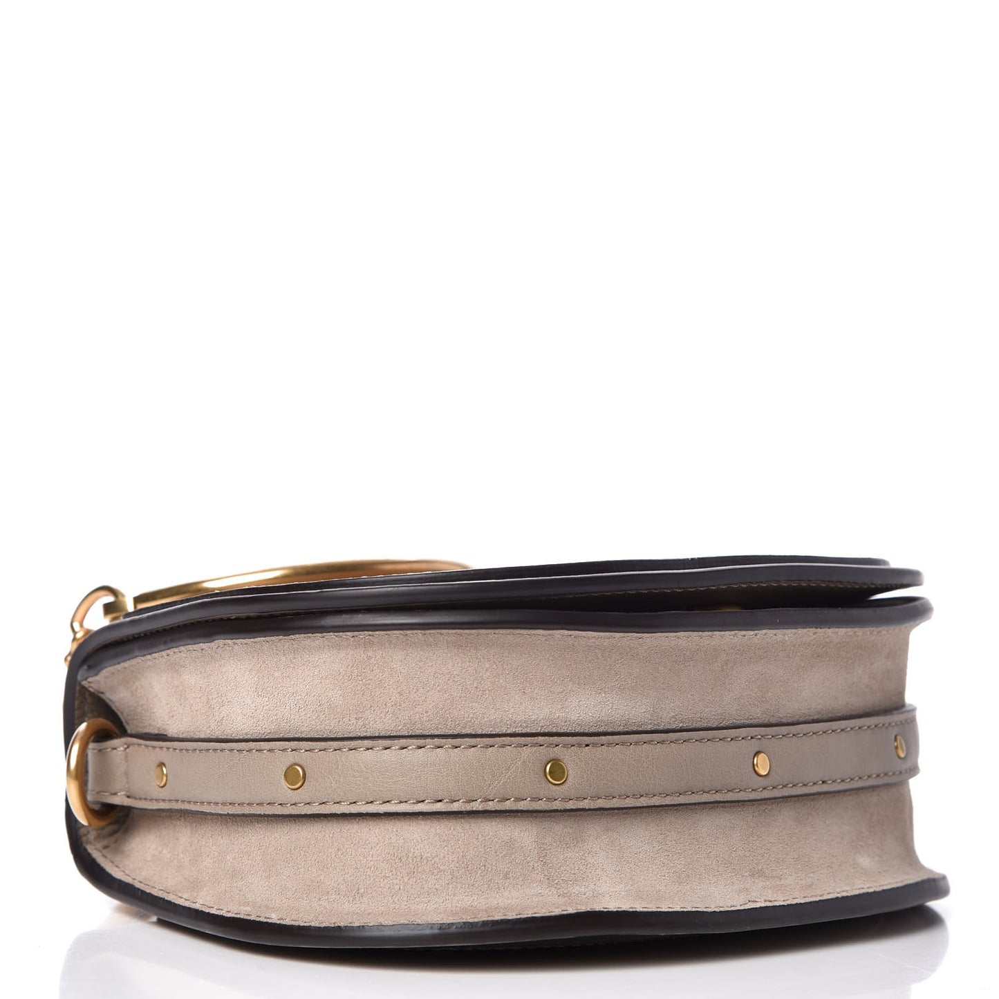 Calfskin Suede Small Nile Bracelet Bag Motty Grey