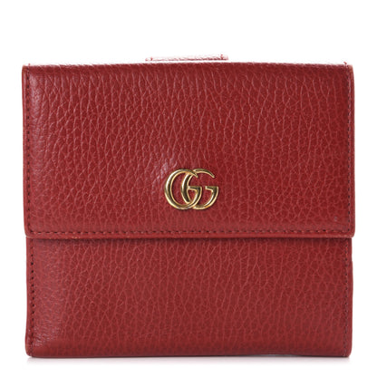 Gucci Dollar Calfskin Double G French Flap Wallet Hibiscus Red 1 of 8