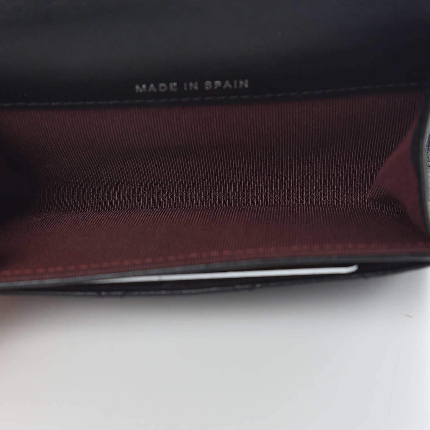Lambskin Quilted Flap Card Holder Black